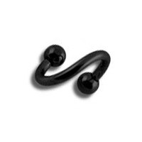 Piercing Hélix / Espiral Blackline Titanio Grado 23 Anodizado Negro Bolas