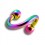 Titanium Rainbow Anodized Twisted Barbell w/ Balls
