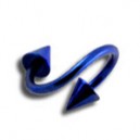 Piercing Hélix / Espiral Titanio Grado 23 Anodizado Azul Marino Spikes