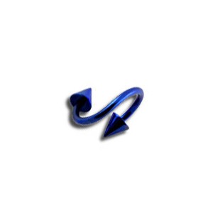 Spiral- / Helix-Piercing Titan Grad 23 Eloxiert Marineblau Spitzen