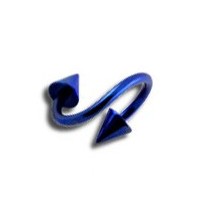 Piercing Helix / Spirale Titane Grade 23 Anodisé Bleu Marine Piques