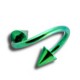 Piercing Hélix / Espiral Titanio Grado 23 Anodizado Verde Spikes
