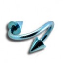 Piercing Helix / Spirale Titan Grad 23 Eloxiert Hellblau Spitzen