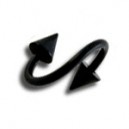 Piercing Hélix / Espiral Blackline Titanio Grado 23 Anodizado Negro Spikes