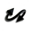 Spiral- / Helix-Piercing Blackline Titan Grad 23 Eloxiert Schwarz Spitzen