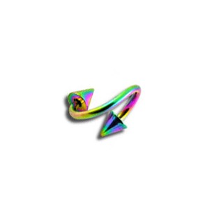 Piercing Hélix / Espiral Titanio Grado 23 Anodizado Multicolor Spikes