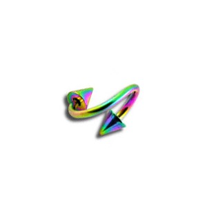 Spiral- / Helix-Piercing Titan Grad 23 Eloxiert Mehrfarbig Spitzen