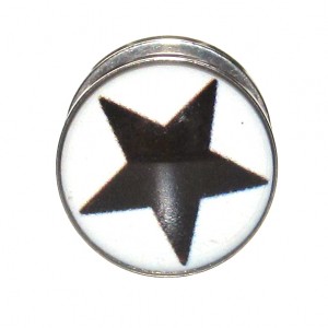 Lobus- / Ohr-Plug Chirurgenstahl 316L Stern Schwarz