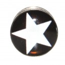 Lobus- / Ohr-Plug Chirurgenstahl 316L Stern Wei&szlig;