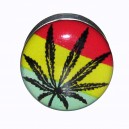 Lobus- / Ohr-Plug Chirurgenstahl 316L Cannabis