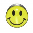 Lobus- / Ohr-Plug Chirurgenstahl 316L Smiley Gelb