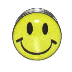 Lobus- / Ohr-Plug Chirurgenstahl 316L Smiley Gelb