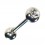 Tongue Barbell w/ White Zirconium Stone