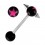 UV & Mixed Pink Star Black Tongue Ring w/ Spikes 2