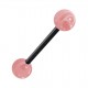 Langue Acrylique Rose Transparent Marbré