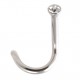 Nez Acier Chirurgical Strass Blanc