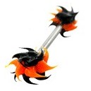 Nipple-Piercing Biokompatiblen Silikon Schwarz / Orange