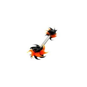Nipple-Piercing Biokompatiblen Silikon Schwarz / Orange