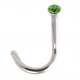 Nez Acier Chirurgical Strass Vert Foncé