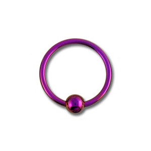 Piercing BCR Labret / Ring Titan Grad 23 Eloxiert Rosa mit Klemmkugel