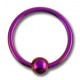 BCR-Ring- / Labret-Piercing Titan Grad 23 Eloxiert Rosa mit Klemmkugel