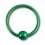 BCR-Ring- / Labret-Piercing Titan Grad 23 Eloxiert Gr&uuml;n mit Klemmkugel