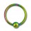 BCR-Ring- / Labret-Piercing Titan Grad 23 Eloxiert Mehrfarbig mit Klemmkugel