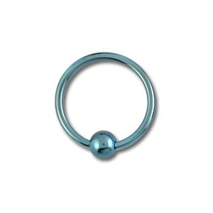 Labret Grade 23 Titanium Ball Closure Ring w/ Light Blue Anodization