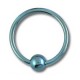 BCR-Ring- / Labret-Piercing Titan Grad 23 Eloxiert Hellblau mit Klemmkugel