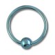 Labret Grade 23 Titanium Ball Closure Ring w/ Light Blue Anodization