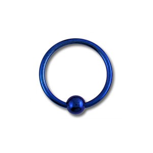 BCR-Ring- / Labret-Piercing Titan Grad 23 Eloxiert Marineblau mit Klemmkugel