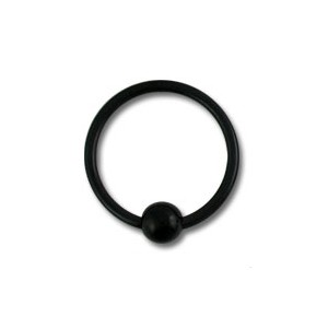 BCR-Ring- / Labret-Piercing Blackline Titan Grad 23 Eloxiert Schwarz mit Klemmkugel