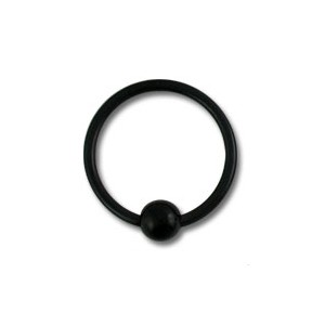 Labret Grade 23 Titanium Blackline Ball Closure Ring w/ Black Anodization
