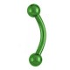 Green Anodized Grade 23 Titanium Eyebrow Curved Bar Banana w/ Balls