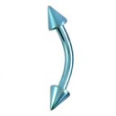 Piercing Ceja Titanio Grado 23 Anodizado Azul Claro Spikes