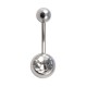 Piercing Nombril Acier 316L Strass Blanc
