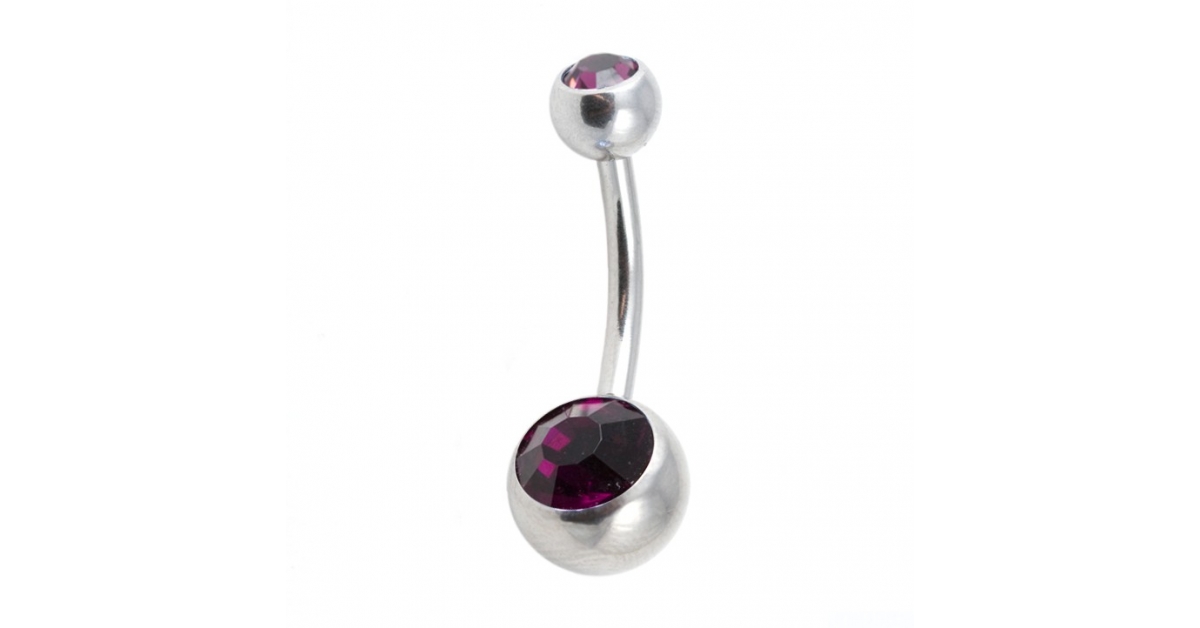 OUFER Lot De 5 Piercings De Langue En Acier Chirurgical Avec Boules 16 Mm Violet 14 G