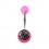 Transparent Pink Acrylic Navel Belly Button Ring w/ Spiral