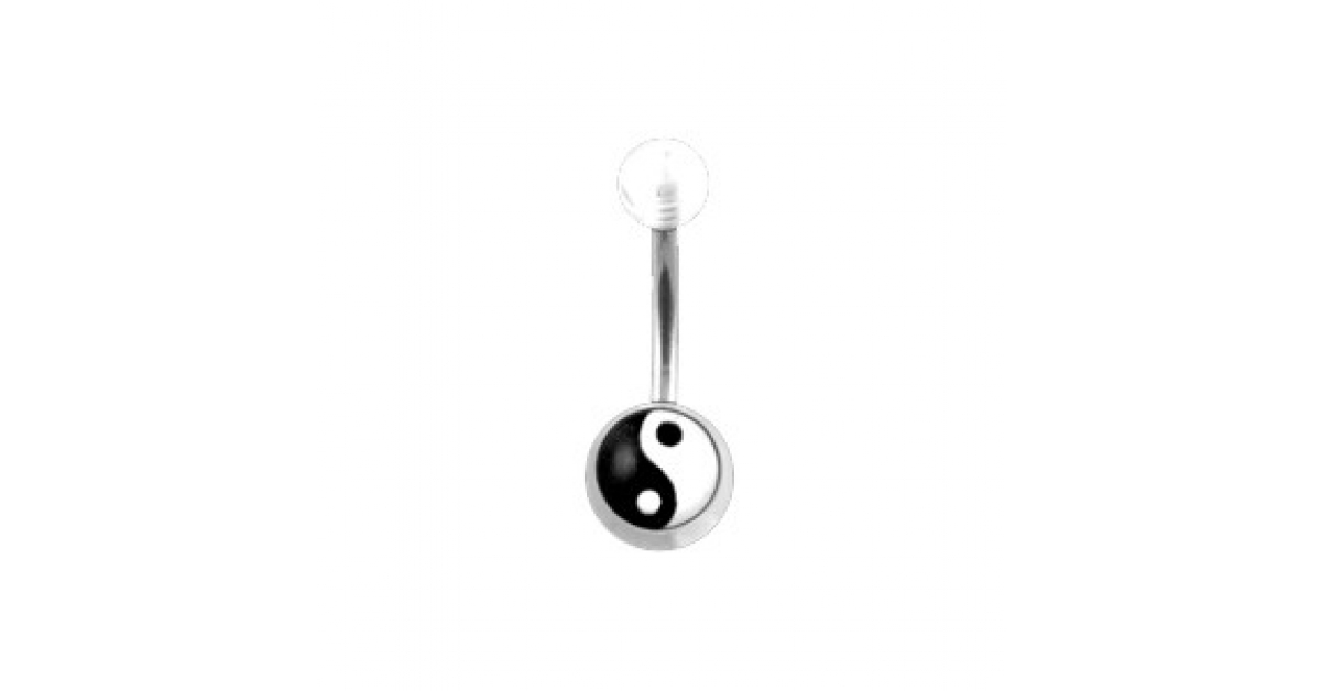 Yin yang clearance belly button ring