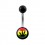 Black Acrylic Navel Belly Button Ring w/ Cannabis