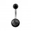 Black Acrylic Navel Belly Button Ring w/ Spiral