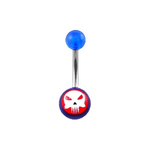 Piercing Ombligo barato Acrílico Transparente Azul Oscuro The Punisher