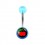 Transparent Light Blue Acrylic Navel Belly Button Ring w/ Cherries