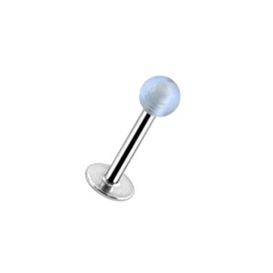 Tragus- / Labret-Piercing Acryl Hellblau Transparent Kugel