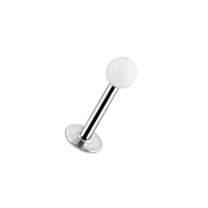 Tragus- / Labret-Piercing Acryl Weiß Kugel
