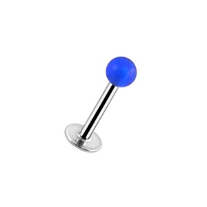 Transparent Dark Blue Acrylic Labret / Tragus Bar Stud Ring w/ Ball