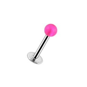 Piercing Labret / Tragus Acrílico Rosa Transparente Bola