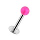 Transparent Pink Acrylic Labret / Tragus Bar Stud Ring w/ Ball