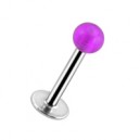Transparent Purple Acrylic Labret / Tragus Bar Stud Ring w/ Ball