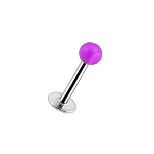 Piercing Labret / Tragus Acrylique Violet Transparent Boule